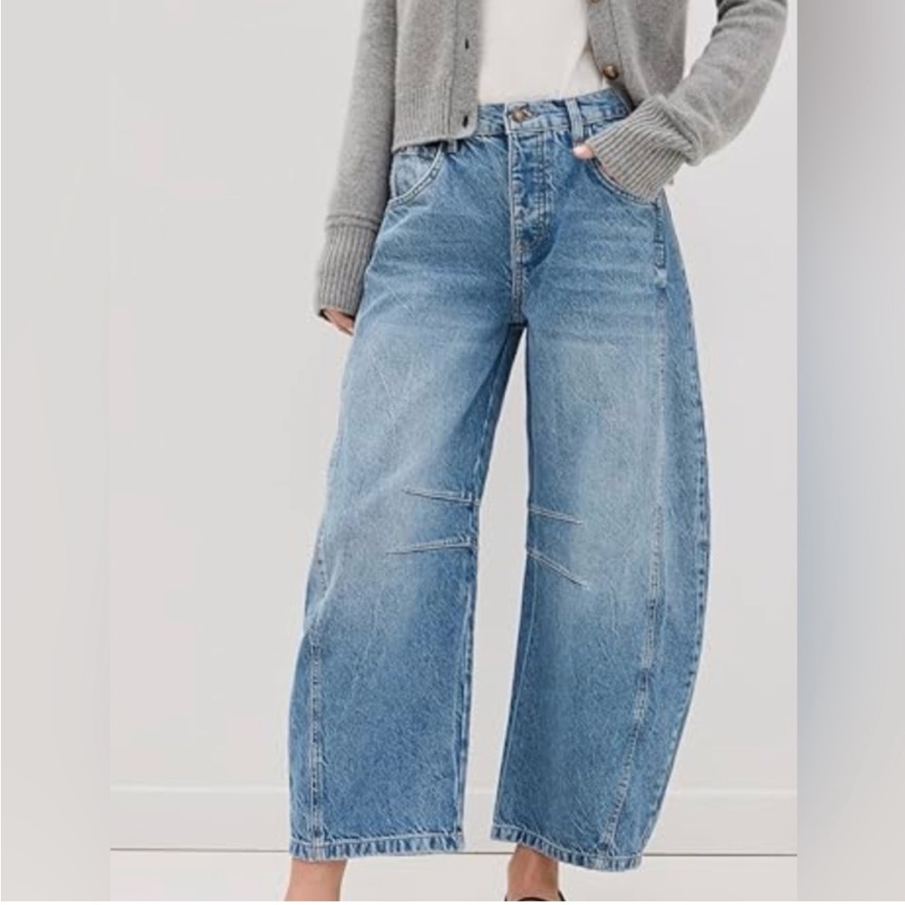 Free People Good Luck Mid Rise Barrel Jeans